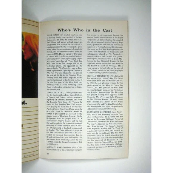 Conduct Unbecoming Playbill Barrymore Theatre 1970 Barrington Jones Clyde - Picture 7 of 8